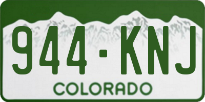 CO license plate 944KNJ