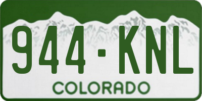 CO license plate 944KNL