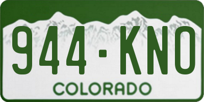 CO license plate 944KNO