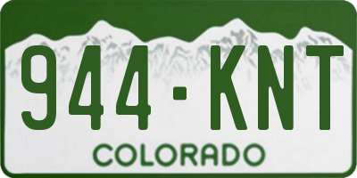 CO license plate 944KNT