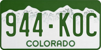 CO license plate 944KOC