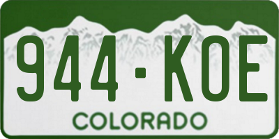 CO license plate 944KOE