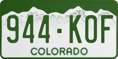 CO license plate 944KOF