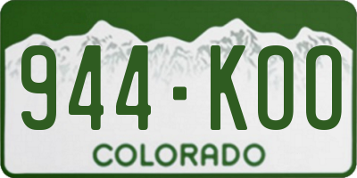 CO license plate 944KOO
