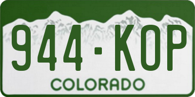 CO license plate 944KOP
