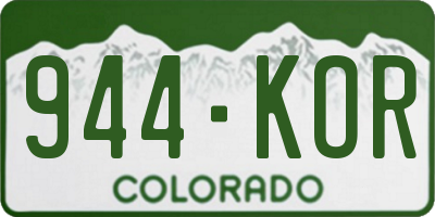 CO license plate 944KOR