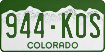 CO license plate 944KOS