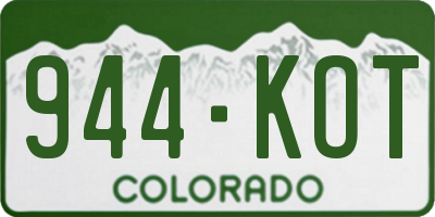 CO license plate 944KOT
