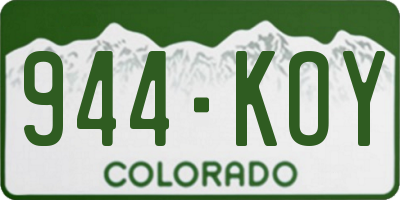 CO license plate 944KOY