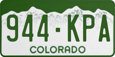CO license plate 944KPA