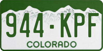 CO license plate 944KPF