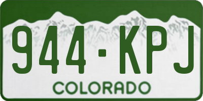 CO license plate 944KPJ