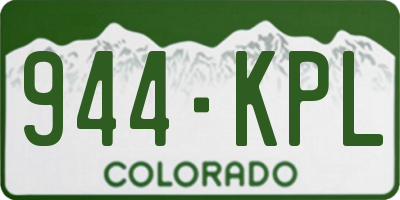 CO license plate 944KPL