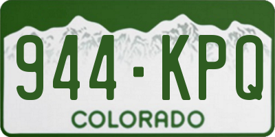 CO license plate 944KPQ