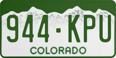 CO license plate 944KPU