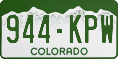CO license plate 944KPW