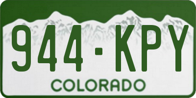 CO license plate 944KPY