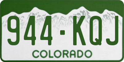 CO license plate 944KQJ
