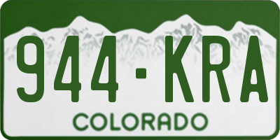 CO license plate 944KRA