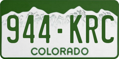 CO license plate 944KRC