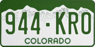 CO license plate 944KRO