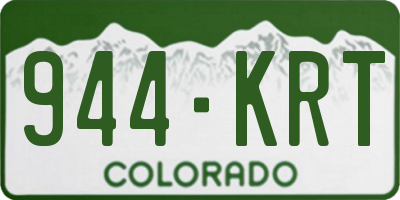 CO license plate 944KRT