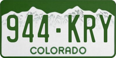 CO license plate 944KRY