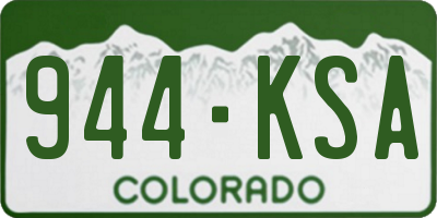 CO license plate 944KSA