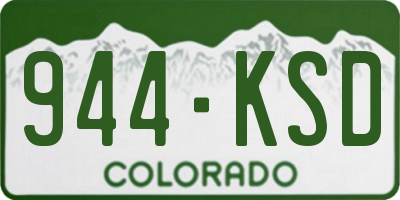 CO license plate 944KSD