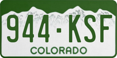 CO license plate 944KSF