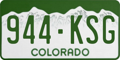CO license plate 944KSG