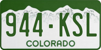 CO license plate 944KSL