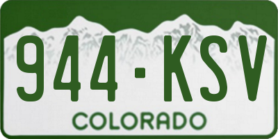 CO license plate 944KSV