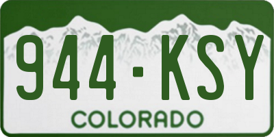 CO license plate 944KSY