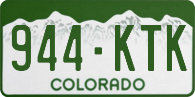 CO license plate 944KTK