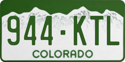 CO license plate 944KTL