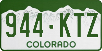 CO license plate 944KTZ