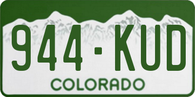 CO license plate 944KUD