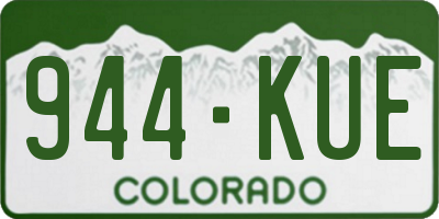 CO license plate 944KUE