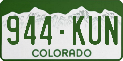 CO license plate 944KUN