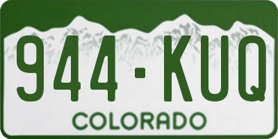 CO license plate 944KUQ