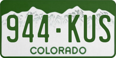 CO license plate 944KUS
