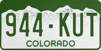 CO license plate 944KUT