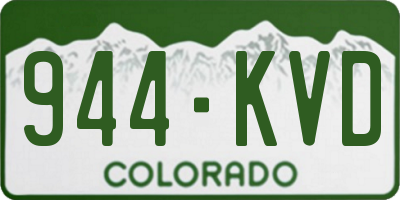 CO license plate 944KVD