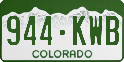 CO license plate 944KWB