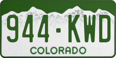CO license plate 944KWD