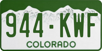 CO license plate 944KWF
