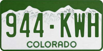 CO license plate 944KWH