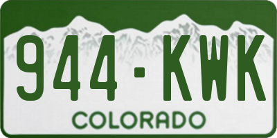 CO license plate 944KWK