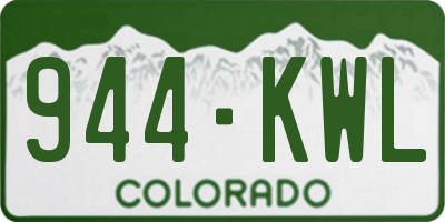 CO license plate 944KWL